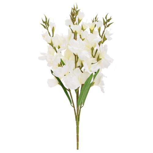 Kytica gladiola x5 75cm biela - Umelé kvety