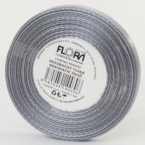 Saten stuha 6mm/20m strieborná farba 180