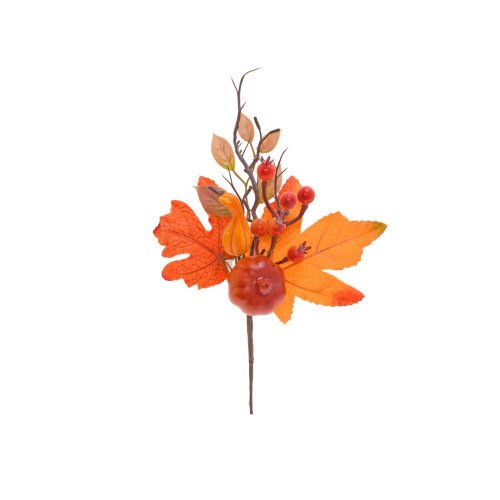 Zápich tekvice, lístie or/žl 30cm - Umelé kvety