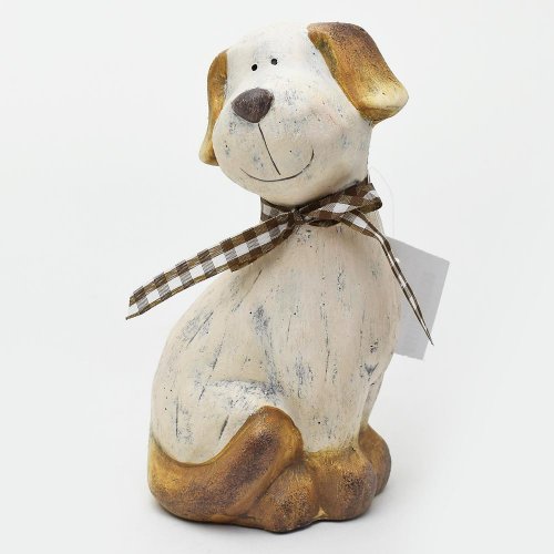 Pes sediaci s mašľou 9,5x8,8x18,5cm