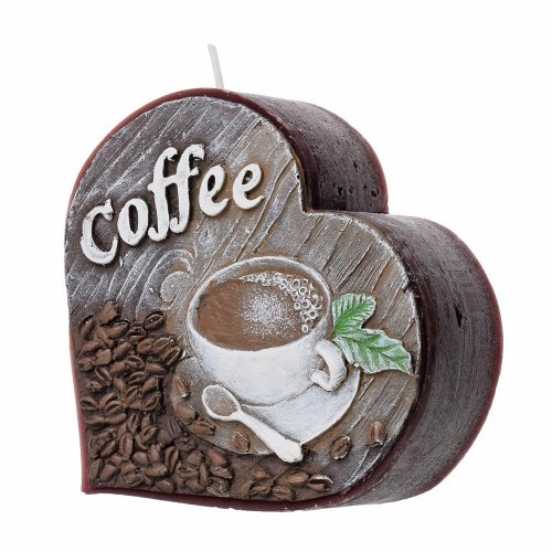 Káva nová srdce hnedé 10cm