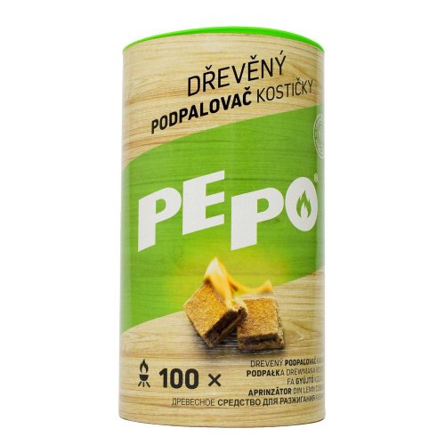Pe-po drev.podpaľač 100 ks kocky