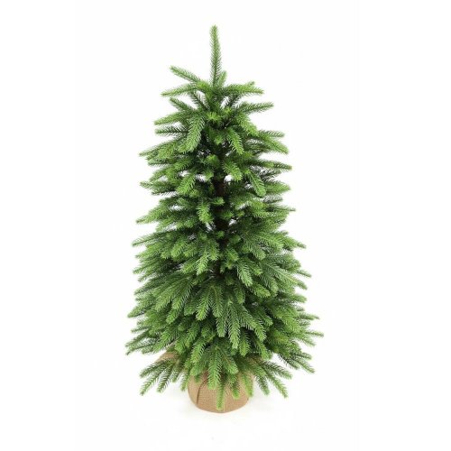 Vianočný stromček zaťaž. smrek pravidelný v jute 90cm pe