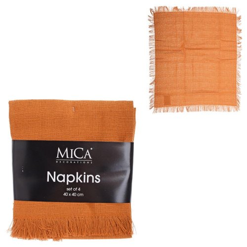 Obrúsky villia okrové, 4 kusy - d40xš40cm