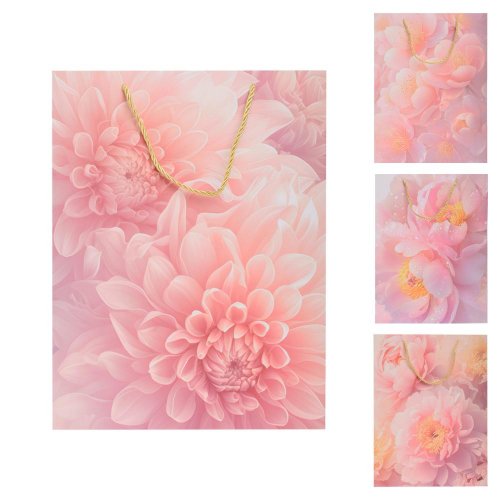 Darčeková taška l 40*30*12cm kvety glitter