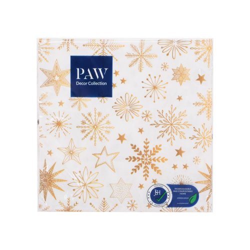 Sdl235800 servítky 33x33cm/20/3vrst. shiny snowflakes - Vianočné stromčeky