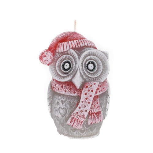 Vianočné sovy figurka červ.