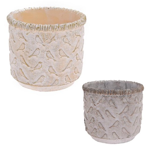 Super cena obal cement okrúhly vtácik 16x16x14cm