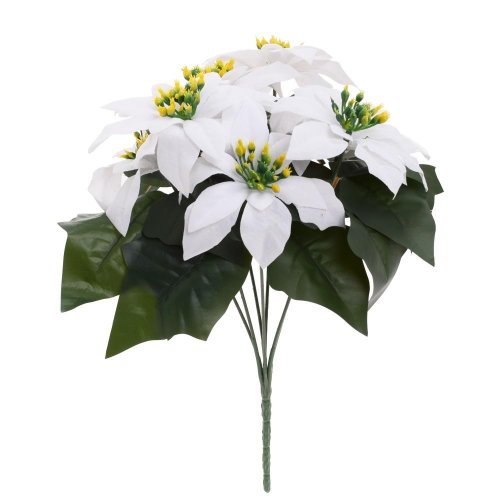Kytica vianočná ruža biela 28cm