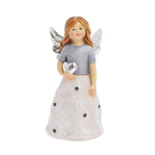 Anjel so srdcom siv/str poly 6,8*6,5*13,5cm