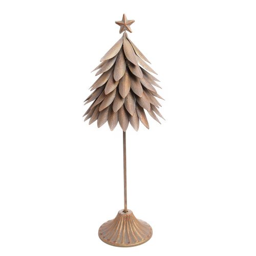 Strom bledo hnedý, hviezda plech 39*13*13cm - Vianočné dekorácie