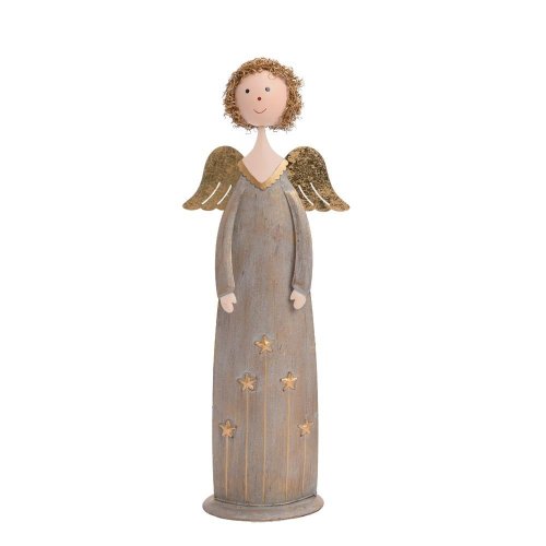 Anjel hne/zla plech 30*11*6cm - Vianočné dekorácie