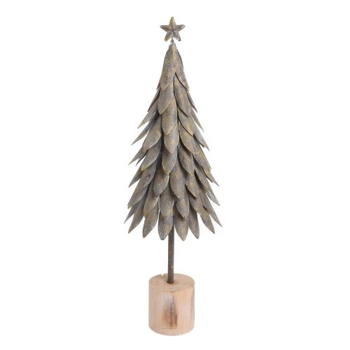 Strom hne/siv, hviezda plech 41*13,5*6,5cm