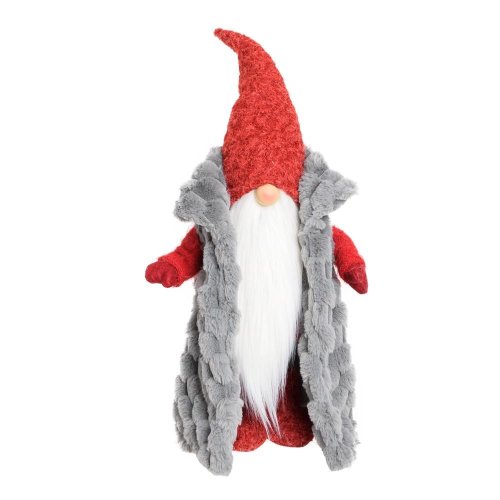 Škriatok čer/siv textil 26*16*66cm - Vianočné dekorácie
