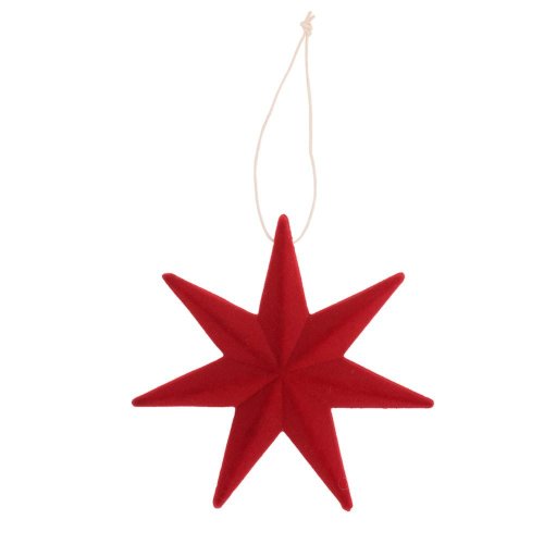Záves hviezda červená drevo 21,5*21,5*4,2cm - Vianočné dekorácie a ozdoby