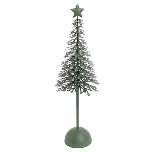 Stromček zelený vločkový plech 45*13*9,5cm - Vianočné dekorácie
