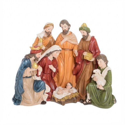 Betlehem farebný pol y 23*12,5*19,5cm - Vianočné dekorácie