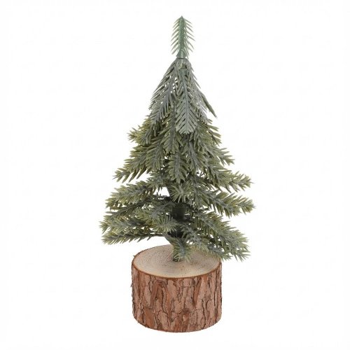 Stromček na drev. podstavci zelený 8*8*15cm - Vianočné stromčeky
