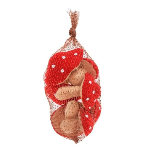 Muchotrávky v sieťke 13*13*10cm - Jesenné dekorácie
