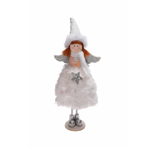 Anjel stojaci biely textil 24cm