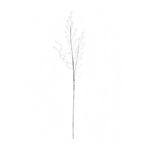 Konár kryštáliky,lístky strieborný 63cm