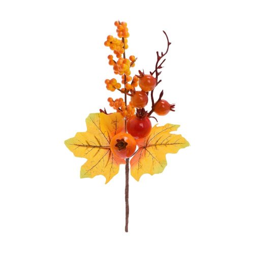 Zápich šípky,lístie, bobule ora/žlt 25cm - Vianočné dekorácie a ozdoby