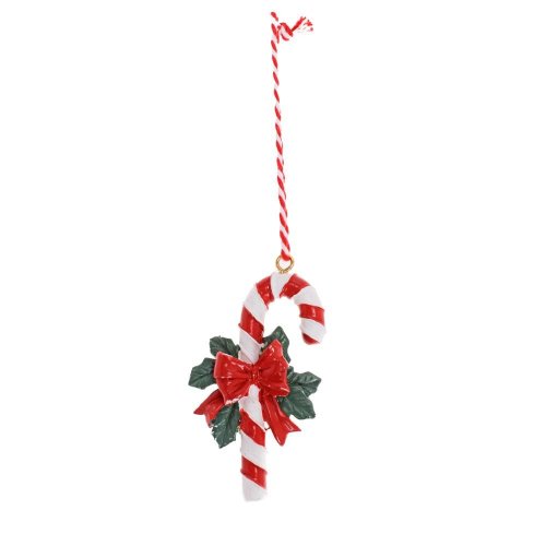 Záves lízatko bie/čer poly 8*4,5cm - Vianočné dekorácie