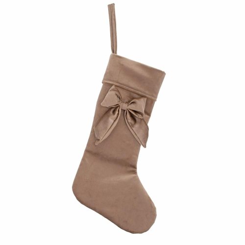 Mikulášska ponožka hnedá textil 26*46cm
