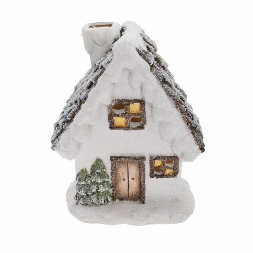 Domček bie/hne led poly 19,5*12*24cm - Vianočné dekorácie
