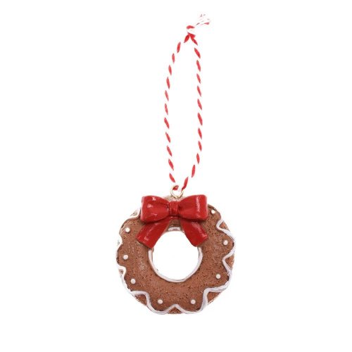 Záves perníková donut bie/hne/čer poly 7*5,5cm