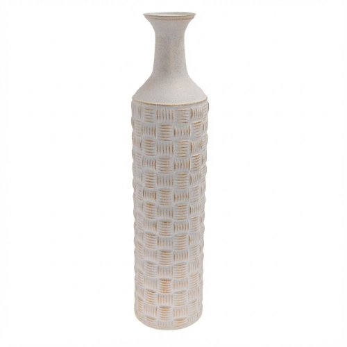 Váza ornament bie/zla plech 16*67cm - Umelé kvety