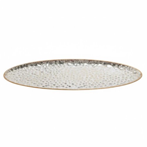 Tácka strieborná stredná plech 51,5*18*3cm - Vianočné dekorácie