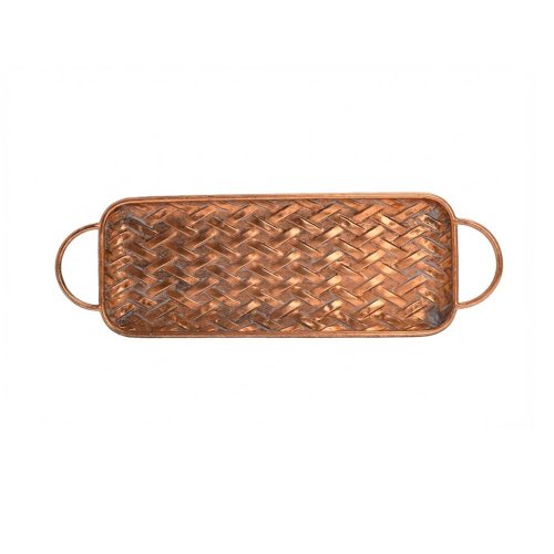 Tácka medená s plech 52,5*17,5*4cm - Vianočné dekorácie