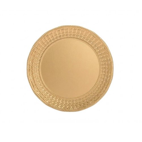 Tácka zlatá l plech 29*1,5cm - Vianočné dekorácie