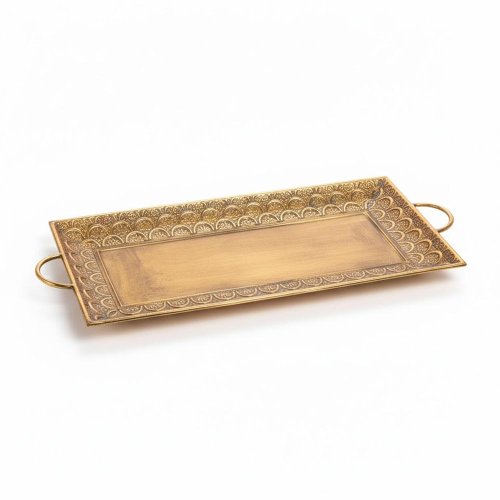 Tácka zlatá l plech 77*34*6cm - Vianočné dekorácie