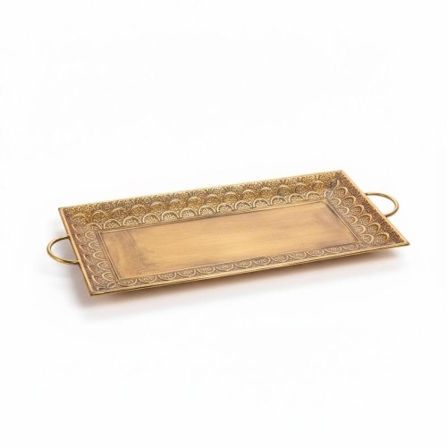 Tácka zlatá m plech 69,5*30,5*6cm - Vianočné dekorácie