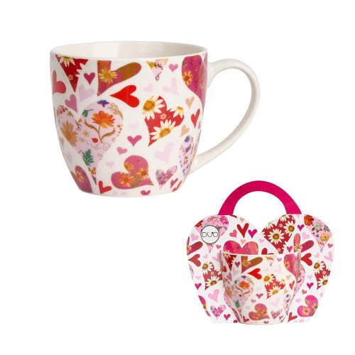 Šálka 460ml ružové srdcia