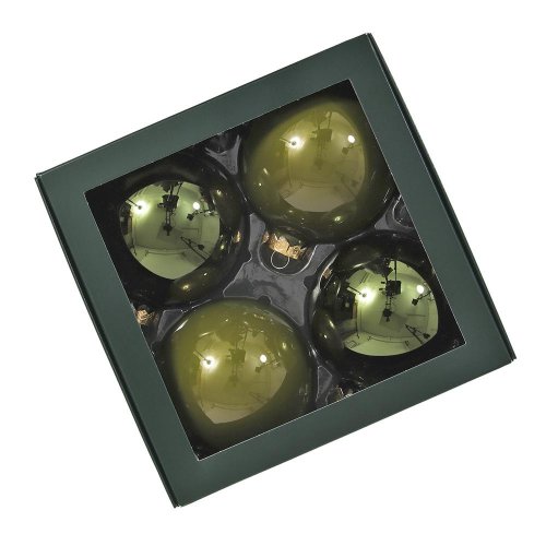 Guličky zelený opal lesk sklo s/4 100mm