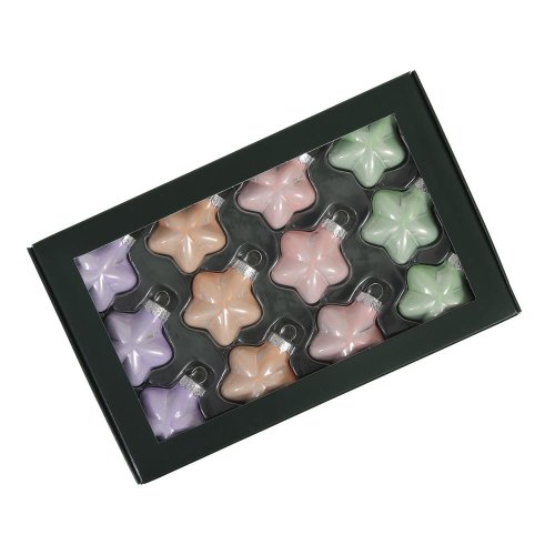 Hviezdičky pastel opal lesk sklo s/12 40mm - Vianočné dekorácie a ozdoby