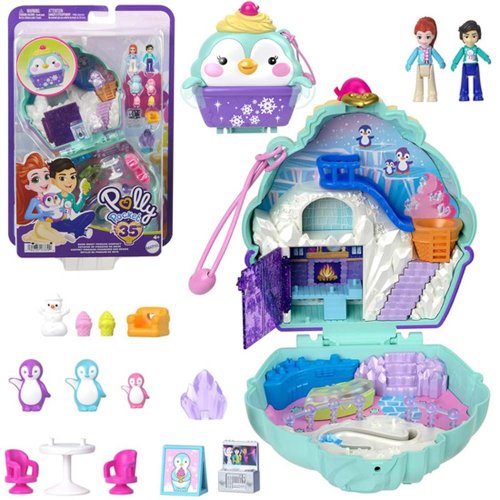 Sada polly pocket snehový tučniak s uzamykateľným domčekom a príslušenstvom