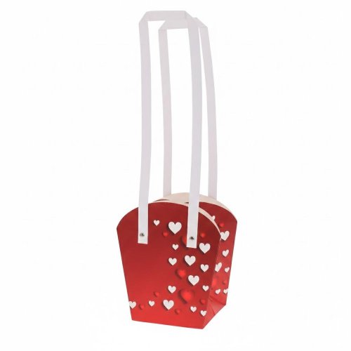 Taška na kvety valentín veľká 16,5x11,5x11,5cm/výška 45/18,5cm