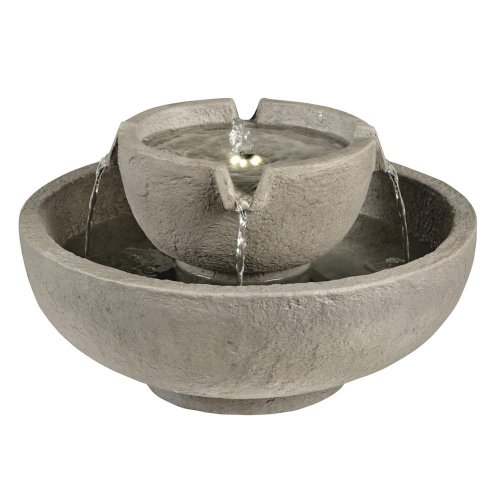 Fontána, dvojvrstvová misa, grc, solárna vonkajšia d.43cm h.25cm