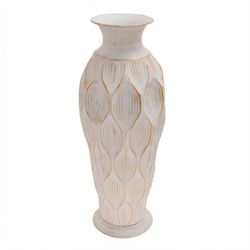 Váza ornament bielo/zla plech 24*63cm - Umelé kvety