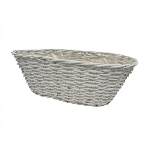 Obal prútie ovál biely 49*20*18cm