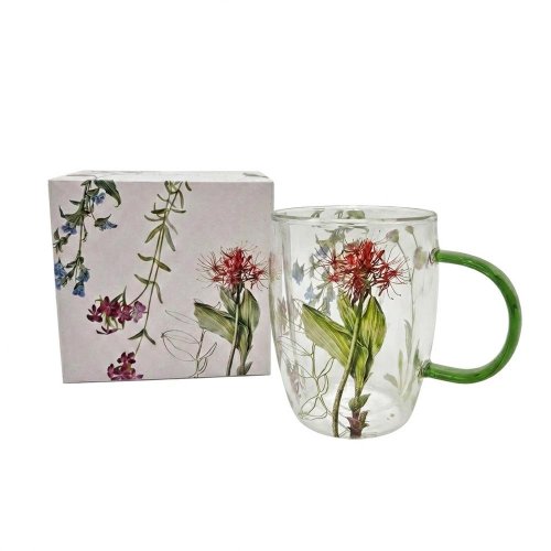 Šálka dvosklo 530ml farebná lúka