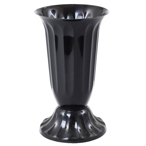 063 váza uh vrúbkovaná 15 čierna /16xv29,5cm/