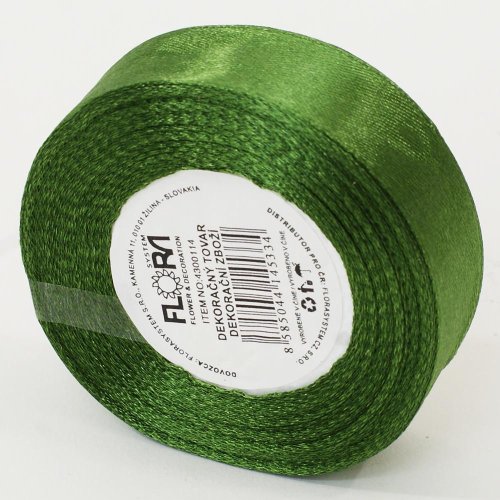 Saten stuha 20mm/15m zelená tm. farba 110