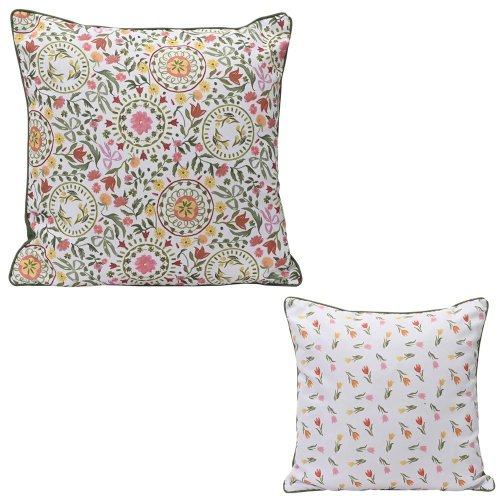 Vankúš z polyesteru, štvorcový, kvetinový vzor,2ass l.3cm w.45cm h.45cm