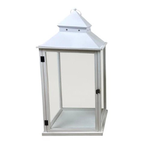 513fl/s lampáš drevo+kov l 38x38x78cm biely