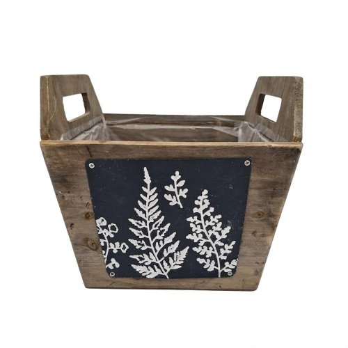 515fl/s debnička uši drevo listy l 21x21x15cm hnedá+modrá